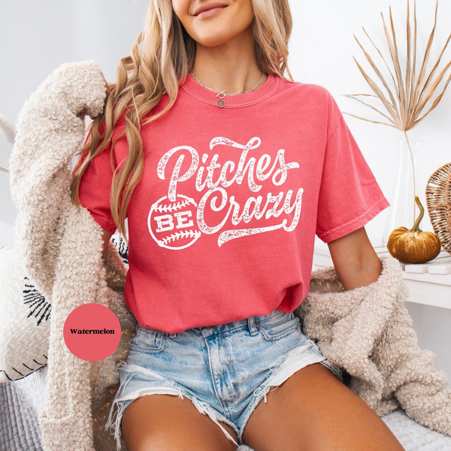 Pitches_Be_Crazy_Distressed_Shirt Watermelon