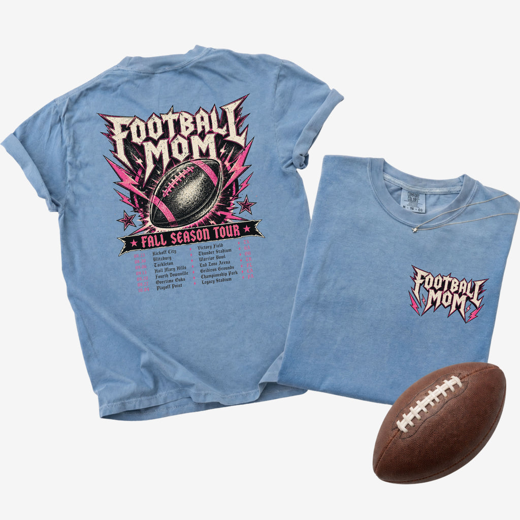 Football Mom Fall Season Tour Shirt | Comfort Colors Football Mom Tee