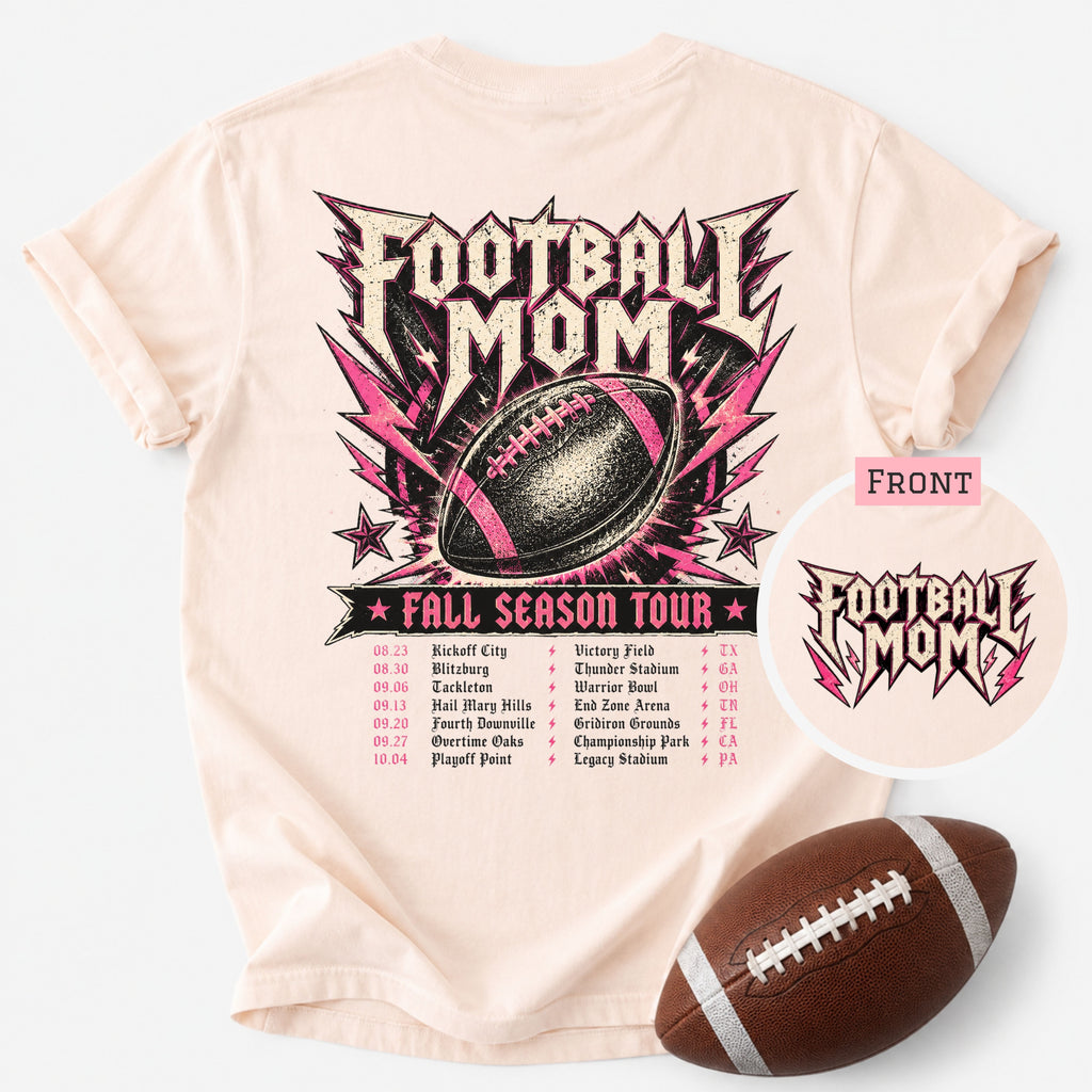 Football Mom Fall Season Tour Shirt | Comfort Colors Football Mom Tee