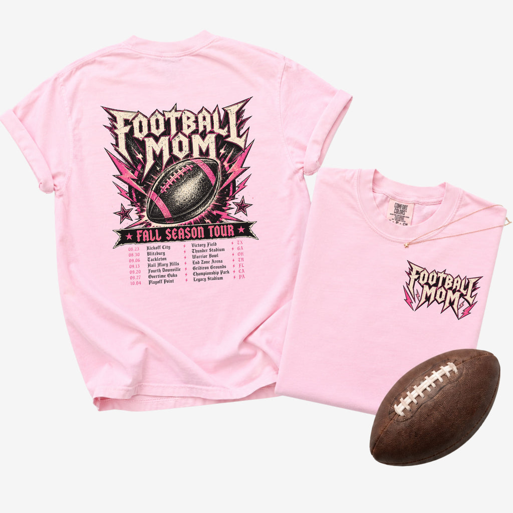 Football Mom Fall Season Tour Shirt | Comfort Colors Football Mom Tee