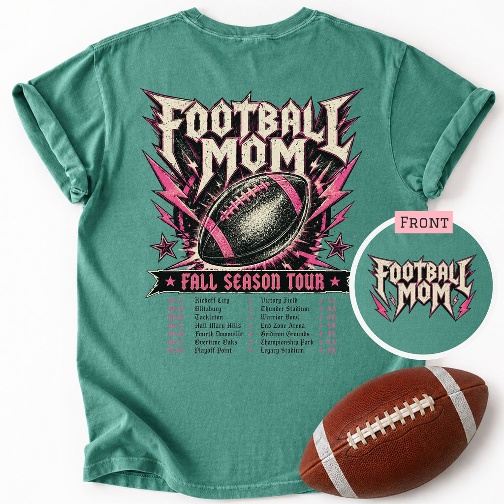 Football Mom Fall Season Tour Shirt | Comfort Colors Football Mom Tee