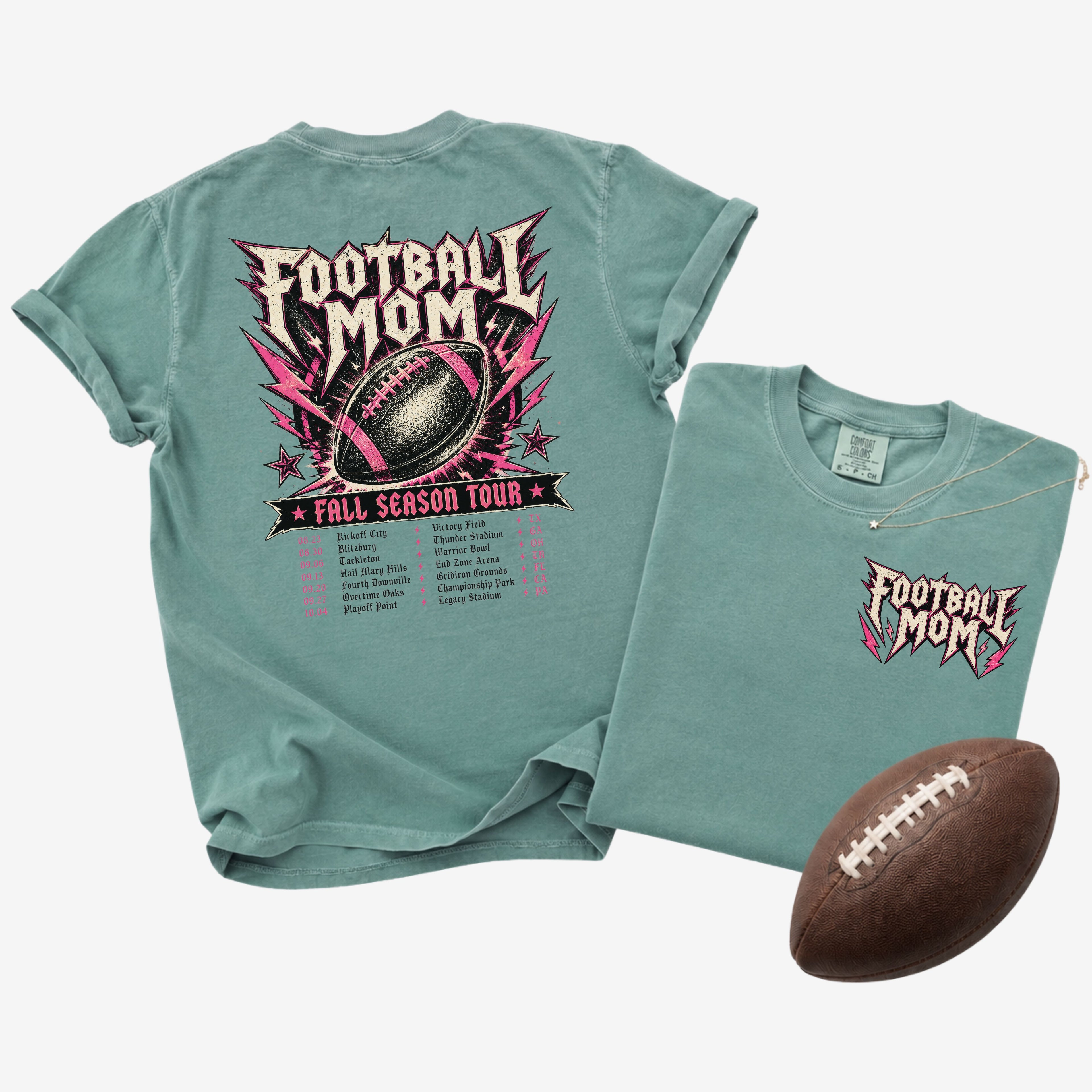Football Mom Fall Season Tour Shirt | Comfort Colors Football Mom Tee