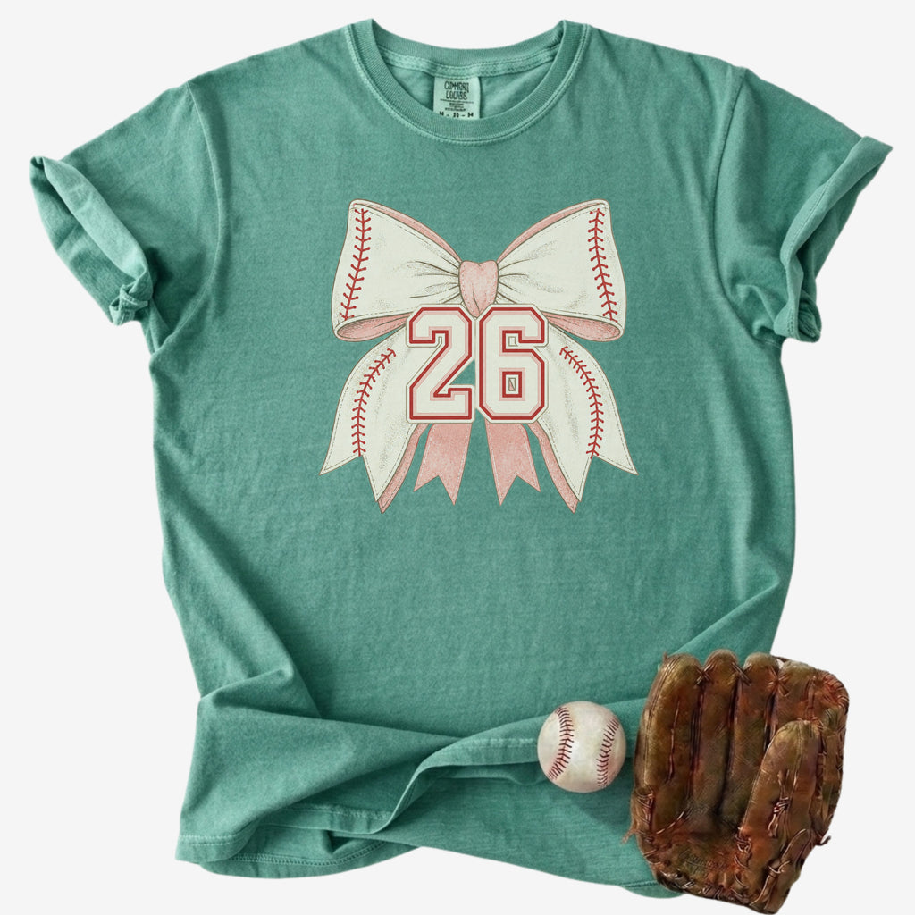 Personalized Baseball Bow T-Shirt
