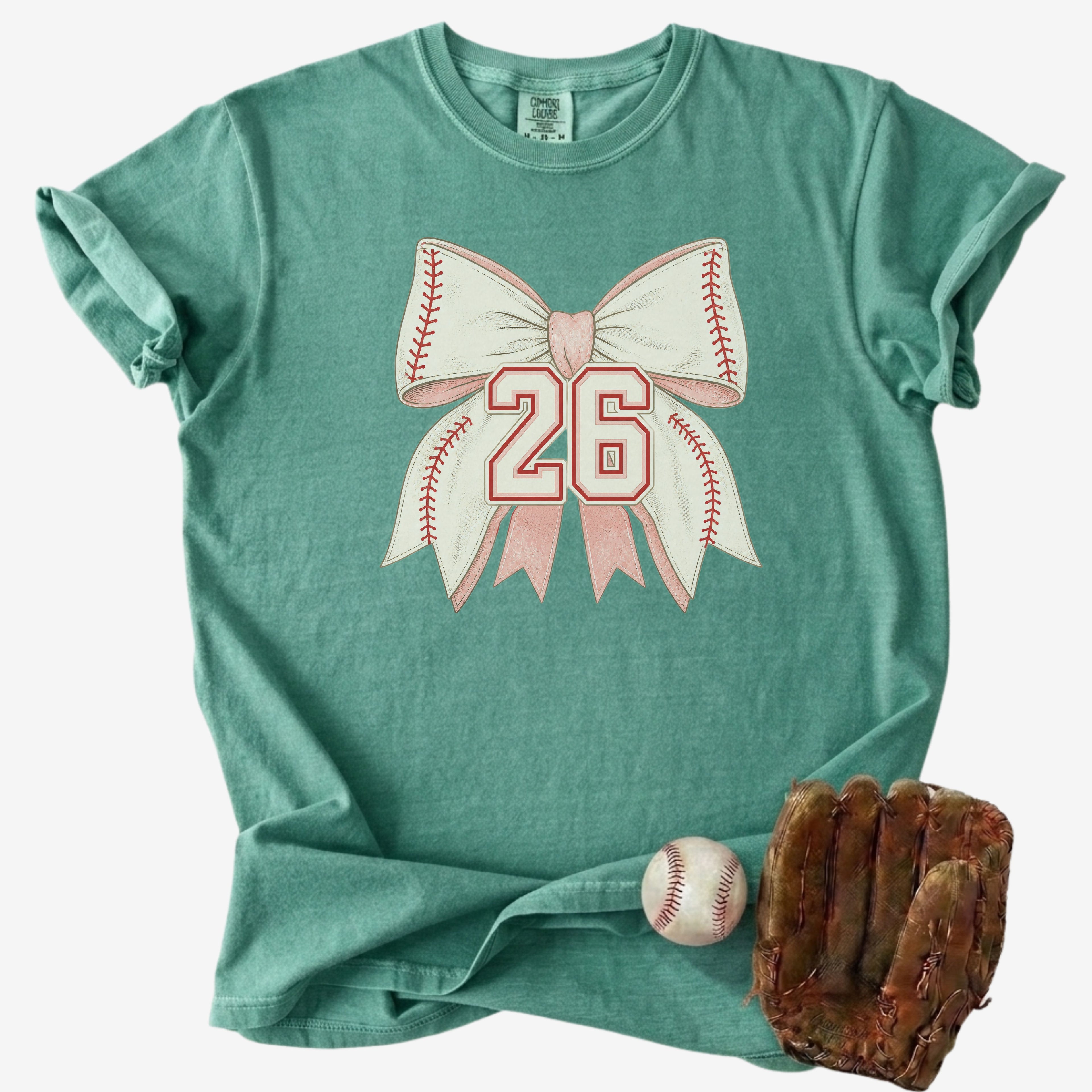 Personalized Baseball Bow T-Shirt