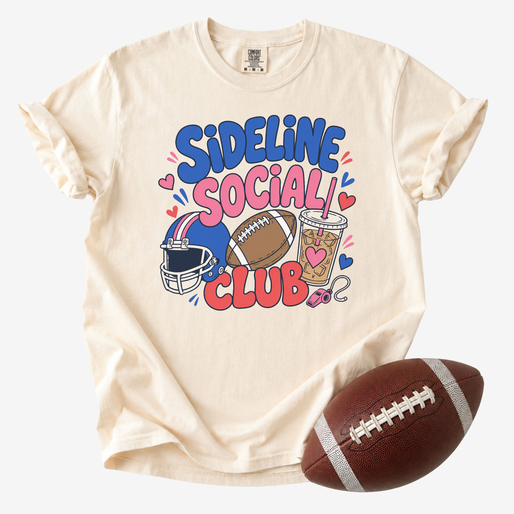 Sideline Social Club Shirt | Comfort Colors Football Mom Tee