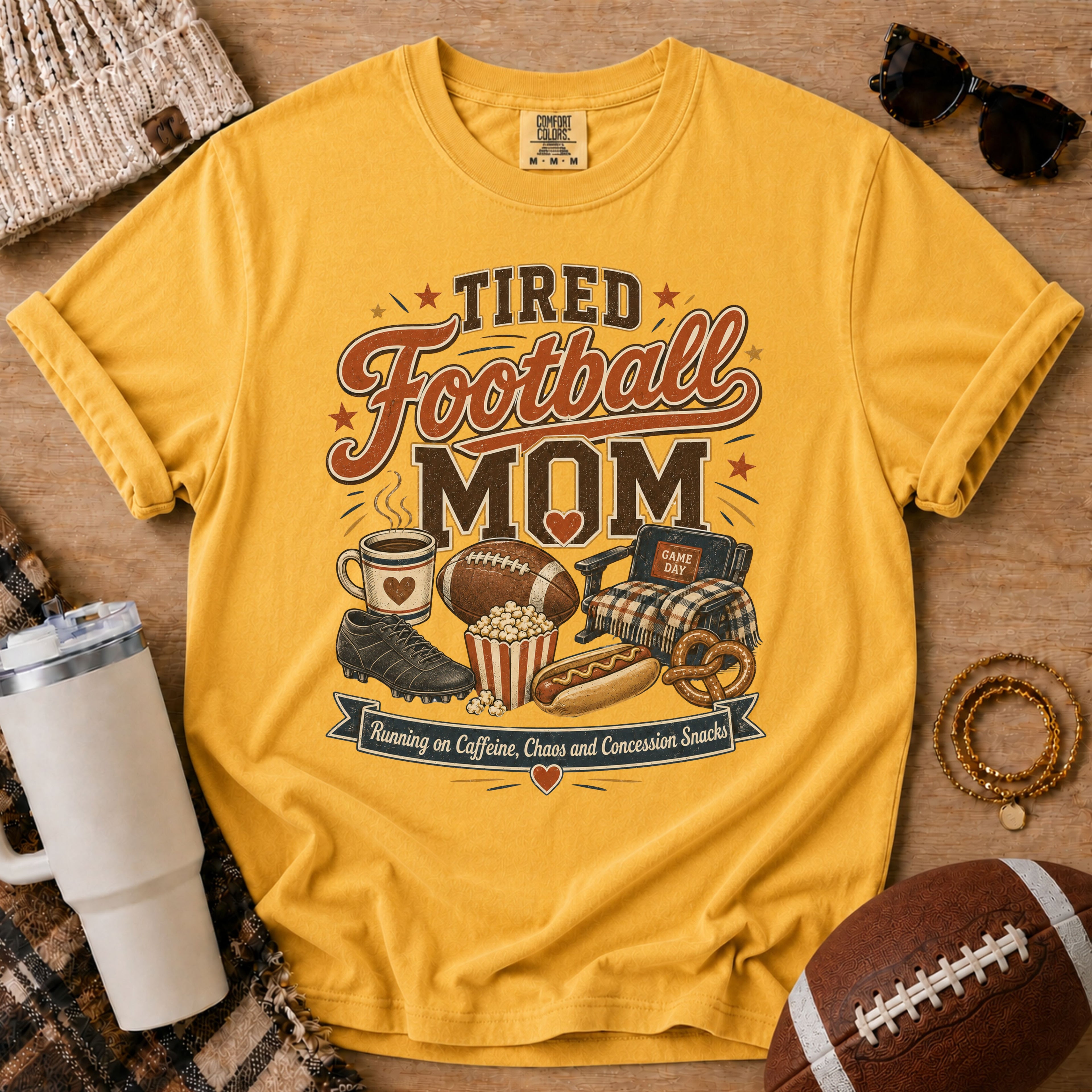 Tired Football Mom Shirt
