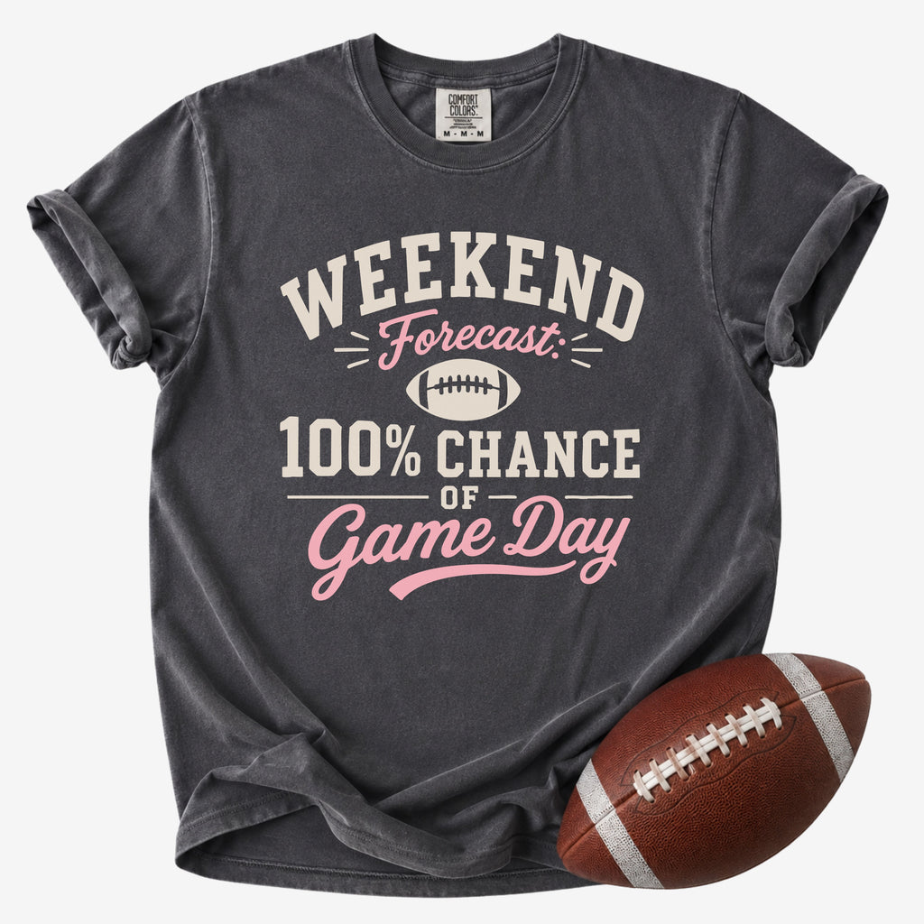 Weekend Forecast of Game Day Football Shirt | Comfort Colors Football Mom Tee