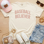 baseball believer shirt ivory baseball mom neutral game day tee
