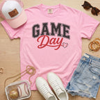 Light Pink Baseball Game Day Heart T-Shirt for baseball moms and game day outfits