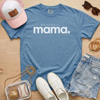 Denim blue garment dyed Baseball Mama tee, Comfort Colors 1717 brand shirt for baseball season gifts