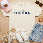 Ivory cream Comfort Colors 1717 t-shirt featuring Baseball Mama graphic, a perfect gift for baseball moms