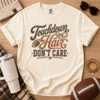 Ivory Comfort Colors football mom shirt with unofficial sponsor of muddy football cleats design.