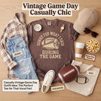 Vintage game day outfit idea with Espresso football mom shirt, jeans, sneakers, and sideline accessories.