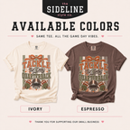 	
Available colors for the Tackle The Dang Quarterback football mom shirt.
