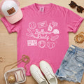 baseball mom shirt ballpark ready design on hot pink comfort colors tee bold game day outfit