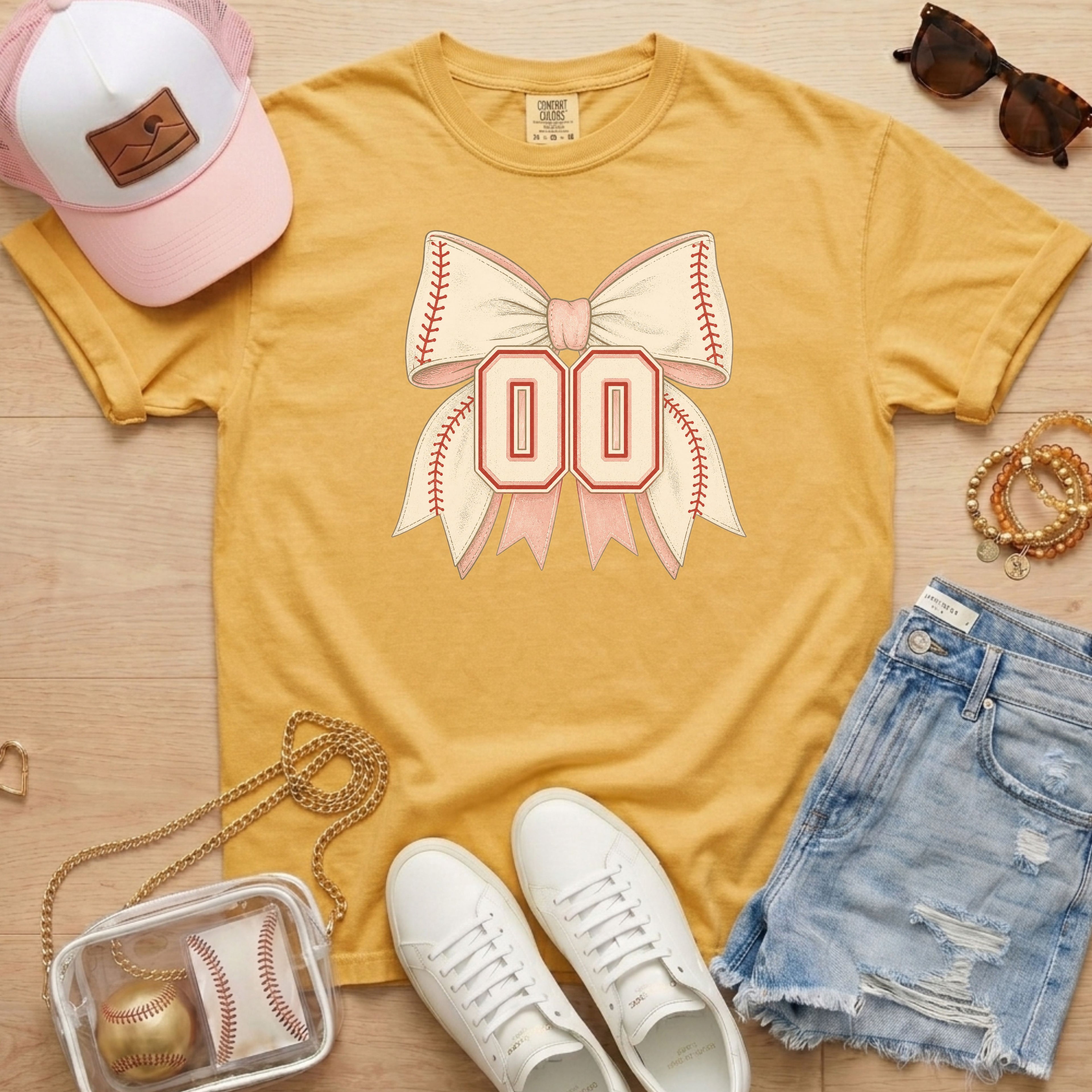 Personalized Baseball Bow T-Shirt