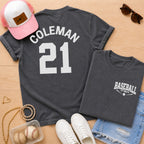 Pepper personalized baseball mom shirt with custom player name and number