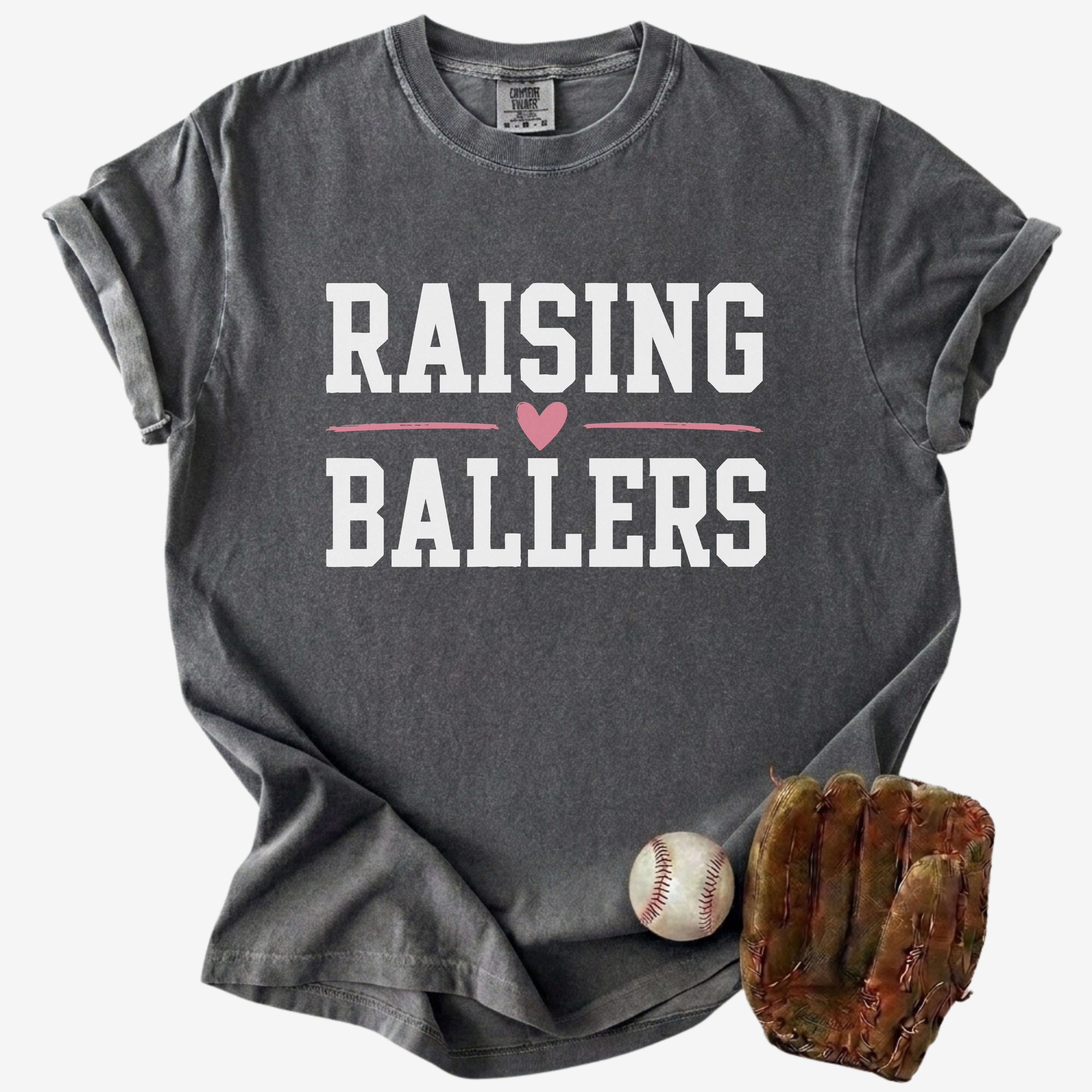 Pepper Raising Ballers T-Shirt styled with baseball mom sideline outfit
