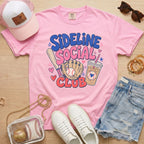 Sideline Social Club baseball shirt in blossom — Comfort Colors relaxed game day tee for sports moms
