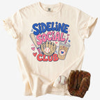 Sideline Social Club baseball shirt in ivory — Comfort Colors game day tee for baseball moms