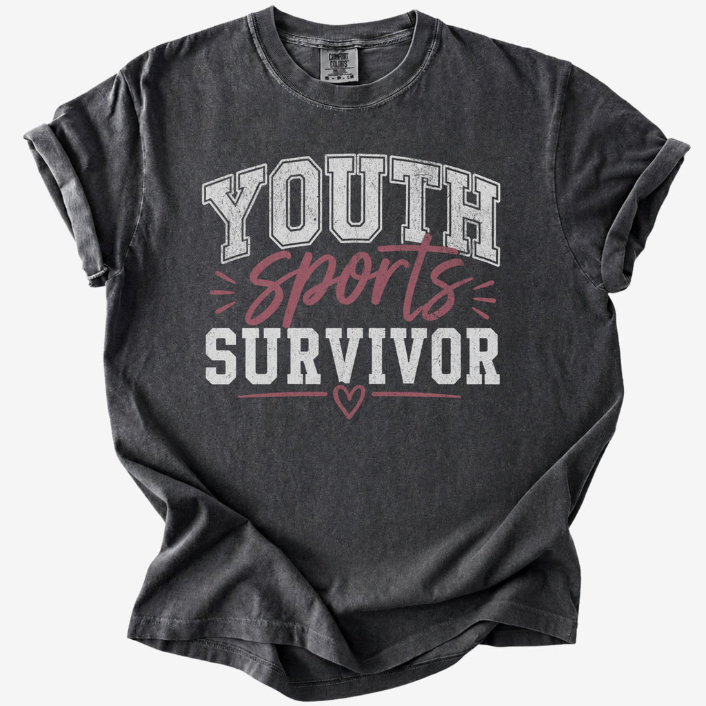 Pepper youth sports survivor shirt for sports moms with bold varsity lettering.